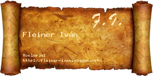 Fleiner Iván névjegykártya